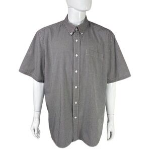 Cutter & Buck Men’s Black & White Gingham Pocket Short Sleeve Shirt